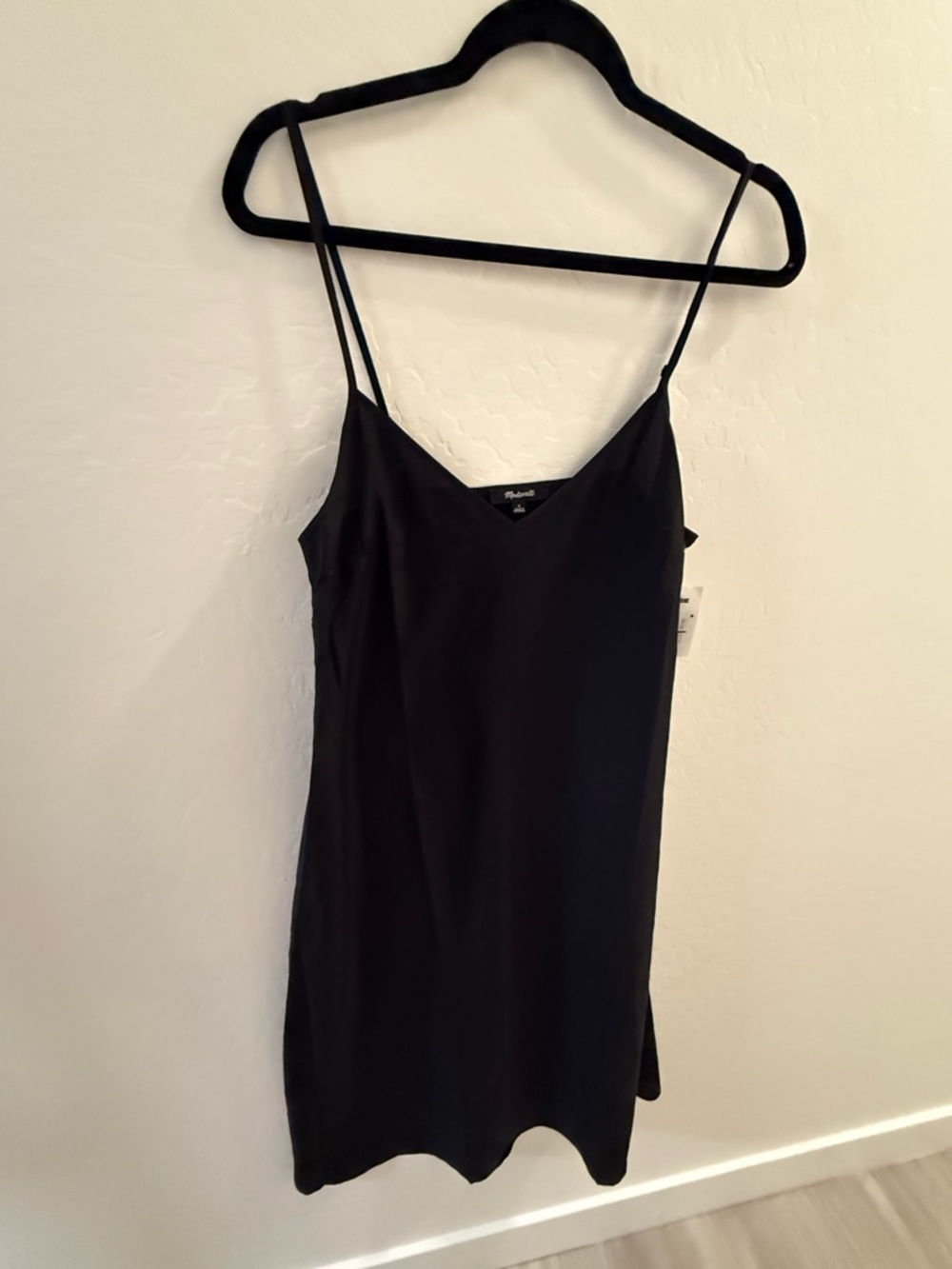Madewell NWT Black Slip Dress size 6